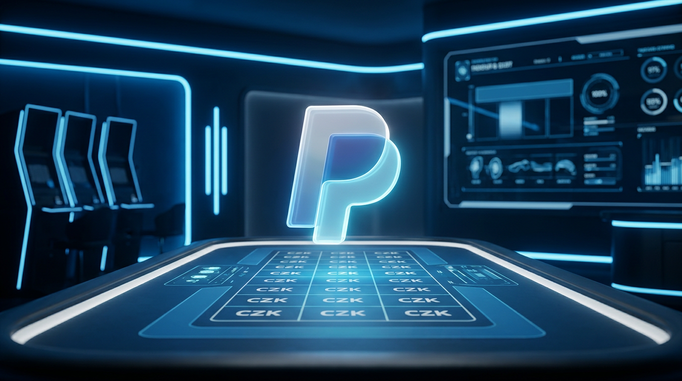 PayPal logo v moderním digitálním online kasinu s českou měnou v roce 2026